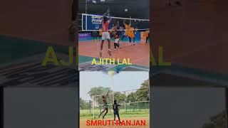 AJITH LAL  vs SMRUTI RANJAN jump Power jump #jumptraining #volleyballspike #shorts #volley #india