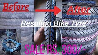 Bike Tyre Retreading(Remold) Process | Hot Resoling | Tyre Remold Process #trending