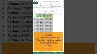 Como comparar dos listas en Excel buscar datos duplicados y resaltarlo #shorts #short