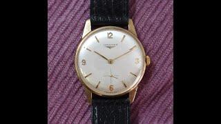 1967 Longines 9k Gold men's vintage watch with manual wind movement and Brewery engraving