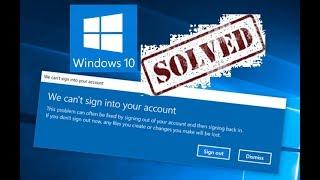 Repair WE CAN'T SIGN INTO YOUR ACCOUNT Error Windows 10 8 Startup FIX HP Toshiba Dell Acer Microsoft