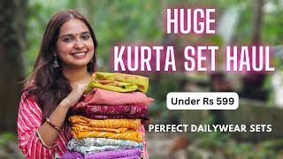 10 Kurta Set Haul Under Rs 599 | *Affordable* Dailywear Kurta Sets | ENGLISH Subtitles