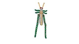 KJL by Kenneth Jay Lane "Whimsical Hopper" Cricket Brooch