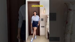 Must Have Basic Outfits - How to style an oversized shirt -  Shopping Haul  #shorts #hm #zara #ootd