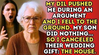 My DIL Pushed me during an argument. My son did nothing. so I canceled their wedding gift: the house