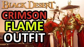 Crimson Flame Outfit Preview (UNCENSORED) Compare China Version (Censored) Black Desert Online BDO