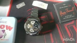 Unboxing &  First look of FOSSIL  Bronson Twist Smoke Stainless Steel Mechanical Watch