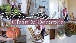 FALL FRONT PORCH MAKEOVER | 2023 Fall Porch Clean and Decorate | Cleaning Therapy