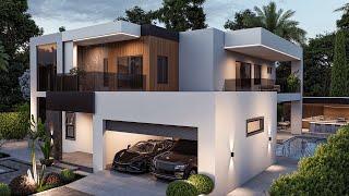 Luxury Modern House Design | 4 Bedroom | with an outdoor kitchen | 240 sqm.