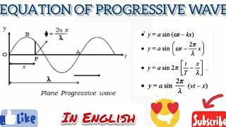 Equations of progressive wave | English Language | physics | easy learning | Grade 12