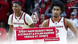 Ace Bailey / Dylan Harper Highlights versus St. John's -- #Rutgers Scarlet Knights Basketball