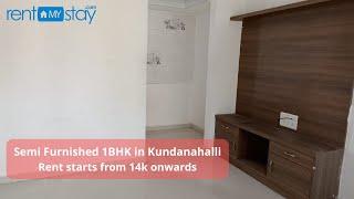 1BHK Semi-furnished flat in kundanhalli | AECS Layout | Vidhya residency | RMS