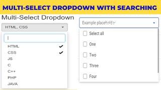 How To Create a Multi-Select Checkbox Dropdown With Searching On Web Page
