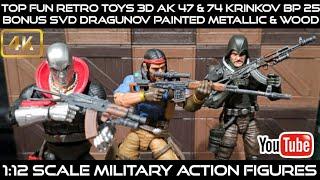 Top Fun Retro Toys 3D AK 47 & 74 Krinkov BP 25 & SVD Dragunov 1:12 Scale #gijoeclassified