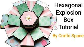 Hexagon Explosion Box Tutorial | Exploding Box | Valentine Day Card Ideas | By Crafts Space