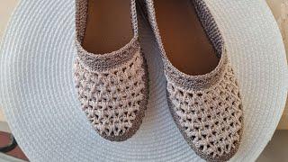 МОКАСИНЫ ПРАЗДНИК ВЯЖЕМ КРЮЧКОМ  CROCHET SHOES