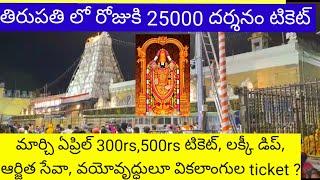 March April 300rs Darshan,Rooms,Seva tickets update || TTD latest updates today || Tirumala Tirupati