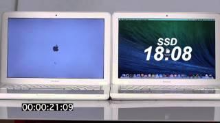 Apple Macbook White A1342 - Speed test - difference between HDD and SSD