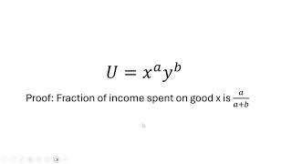 Cobb-Douglas Utility: Fraction of Income Spent on Good X