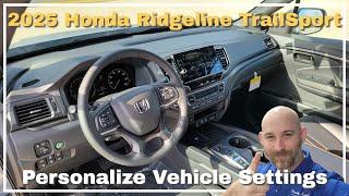 2025 Honda Ridgeline TrailSport Vehicle Settings