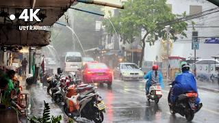 [4K UHD] Walking in Heavy Rain | Rain Showers during Rainy Season in Bangkok