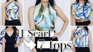 7 Ways to wear Hermès scarf as a TOP *Actually WEARABLE* and EASY + GIVEAWAY!