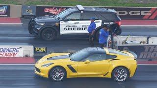 Z06 Corvette vs police cruiser - drag race