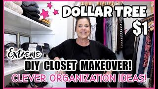 DOLLAR TREE CLOSET ORGANIZATION | DIY CLOSET MAKEOVER #DollarTree #ClosetOrganization