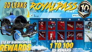  A10 Royal Pass & Bonus Pass Full Leaks | Upgrade Glacier UAZ & AMR Skin | Next Prize Path | PUBGM