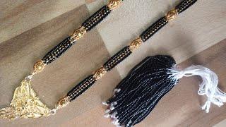 Long Mangalsutra Kaise Banaye//Mangalsutra Design Banane Ka Tarika//Black Beads Mangalsutra Design