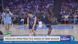 Memphis Grizzlies open practice | Ja Morant does the griddy with Yuki Kawamura