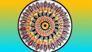 mandala design for beginners|| color mandala art easy#mandalaarteasy #lucyrelaxingartgallery