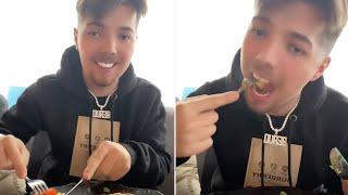 8 minutes of @beavo nearly dying gulping food