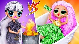 Rich Doll vs Broke Doll / 10 DIY LOL Surprise Ideas