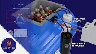 Como Conectar CONDENSADOR DE ARRANQUE Y CONDENSADOR DE MARCHA a Motor Trifasico con linea monofasica