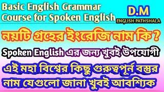 নয়টি গ্রহের ইংরেজি নাম এবং এই বিশ্বের কিছু গুরুত্বপূর্ন বস্তুর নাম! 9 Planets and Important Things