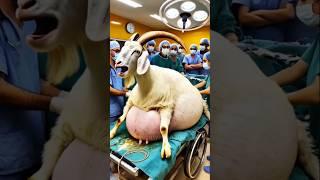 Compassionate doctor rescues pregnant goat from muddy field#humanity #goat #animals