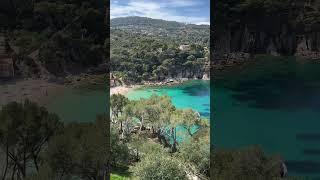 Perfect beach view at Parador de Aiguablava. Resort town near Barcelona, Spain.