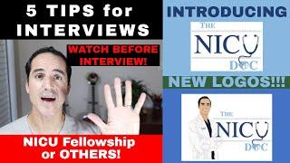 5 TIPS for Interviews for Residency or Fellowship: Watch If You Want to Match!