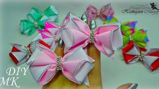 БАНТИКИ на первые хвостики МК КАНЗАШИ DIY Kanzashi Hair Bows Laços de DE FITA