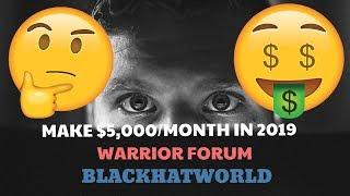 Make $5,000 Per Month Online in 2020 | WarriorForum vs BlackHatWorld