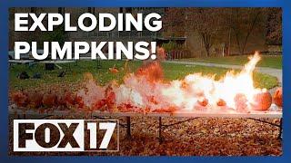 Calvin University students celebrate Halloween with explosive tradition