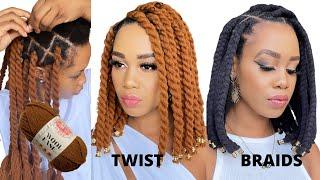 How To: DIY YARN TWISTS /BOX BRAIDS /Rubber Band Method/ Beginner Friendly /Ptotectivestyle / Tupo1