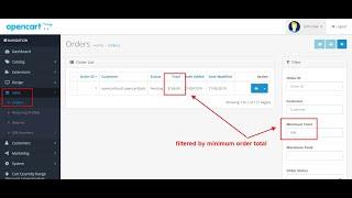 Admin Order Total Amount Range Filter- OpencartTools