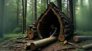 A Man Built a Shelter from Natural Materials Bushcraft / Start to Finish / @PaddysBushcraft