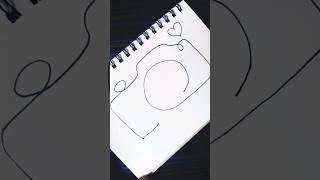 How to draw camera | One line drawing |Easy Camera Drawing #cameradrawing #onelinedrawing #art