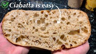 This SOURDOUGH CIABATTA recipe requires no special equipment/techniques