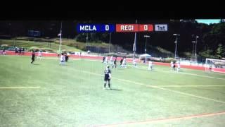 MCLA's Natalie Caney nets the first goal of the NCAA Division III soccer season!