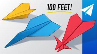 How to Make 3 EPIC Paper Airplanes that FLY FAR — Best Planes in the World — 60s Plane, F-31, Menace