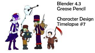 Character Design Timelapse #7 - Blender 4.3 Grease Pencil